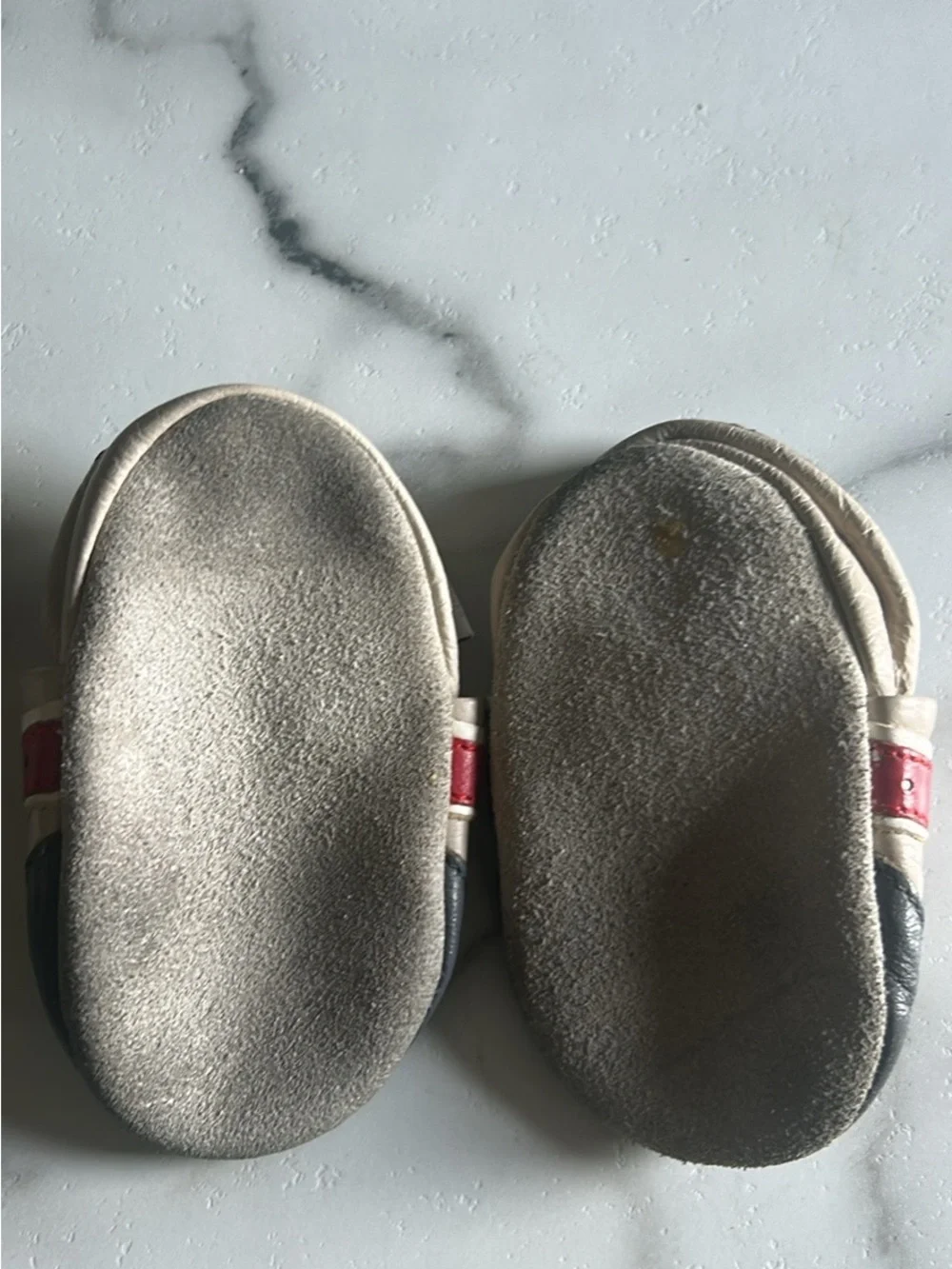 Kids Casual Leather Soft-Soled Shoes in Black, Cream & Red